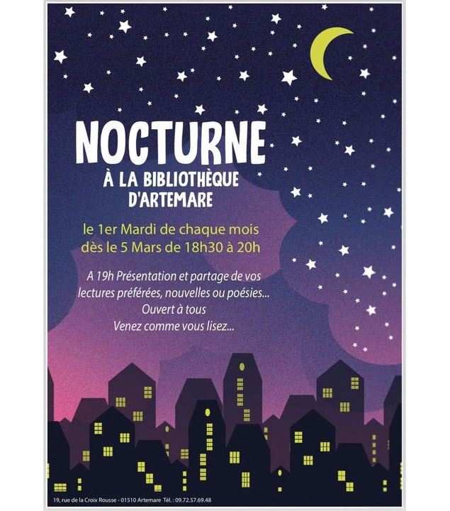 Lectures nocturnes à Artemare - Bibliothèque d'Artemare