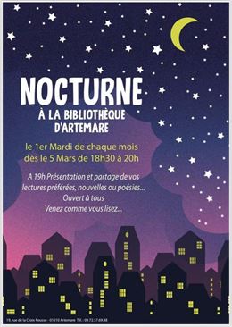 Lectures nocturnes à Artemare - Bibliothèque d'Artemare