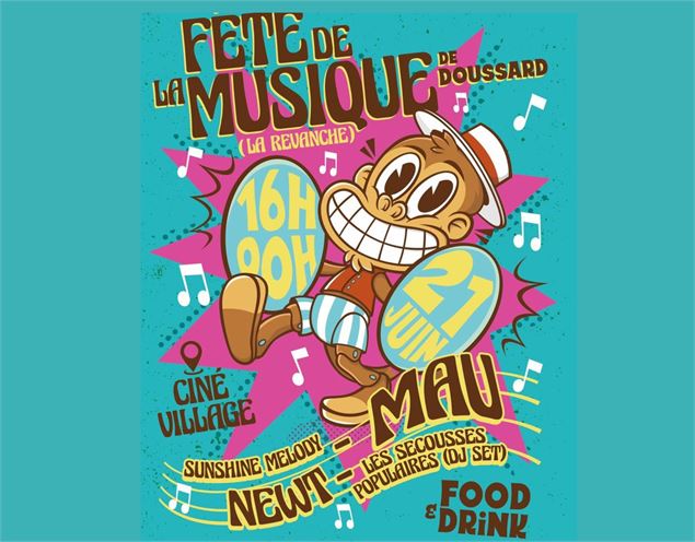 affiche fête de la musique - Bleu Charbon