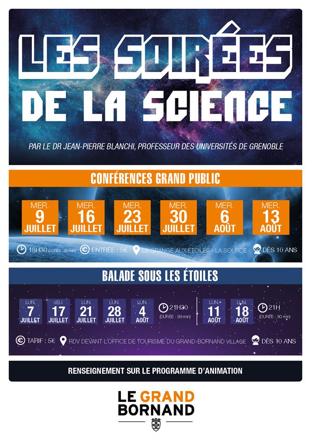 Affiche Les Soirées de la Science - OT du Grand-Bornand