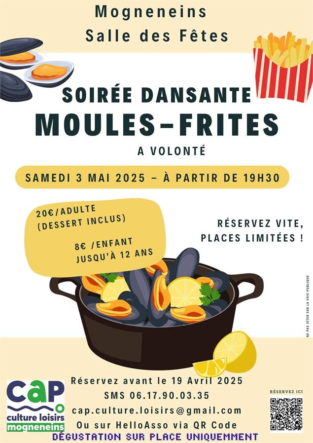 Soirée dansante avec moules frites_Mogneneins
