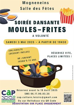 Soirée dansante avec moules frites_Mogneneins