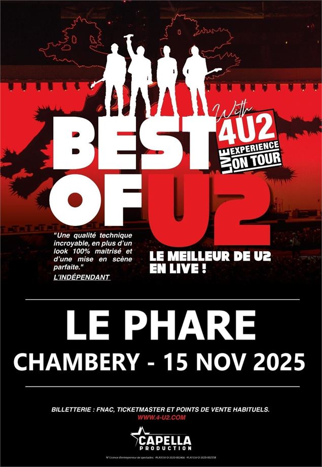 Affiche Best of U2, Le Phare - CAPELLA PROD