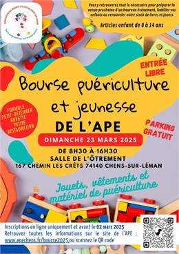 Grande Bourse puériculture et jeunesse de l'APE de Chens