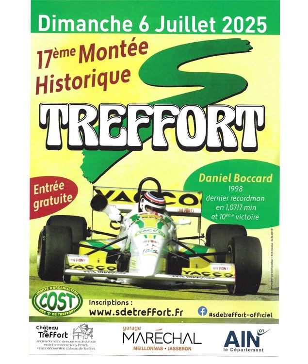 Affiche de la montée historique de véhicules de collections - Comité d'organisation des S de Treffor