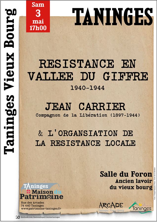 Affiche de la rencontre avec JC Carrier - Association ARCADE Taninges