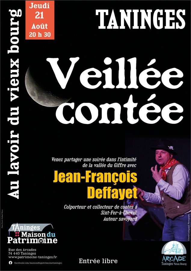 Affiche de la veillée avec JF Deffayet