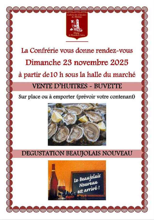 Vente d'huîtres et dégustation de Beaujolais nouveau_Montmerle-sur-Saône