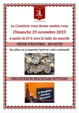 Vente d'huîtres et dégustation de Beaujolais nouveau_Montmerle-sur-Saône