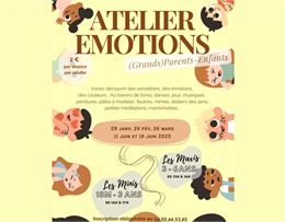 affiche jaune émotions d'enfants illustrées - La Soierie