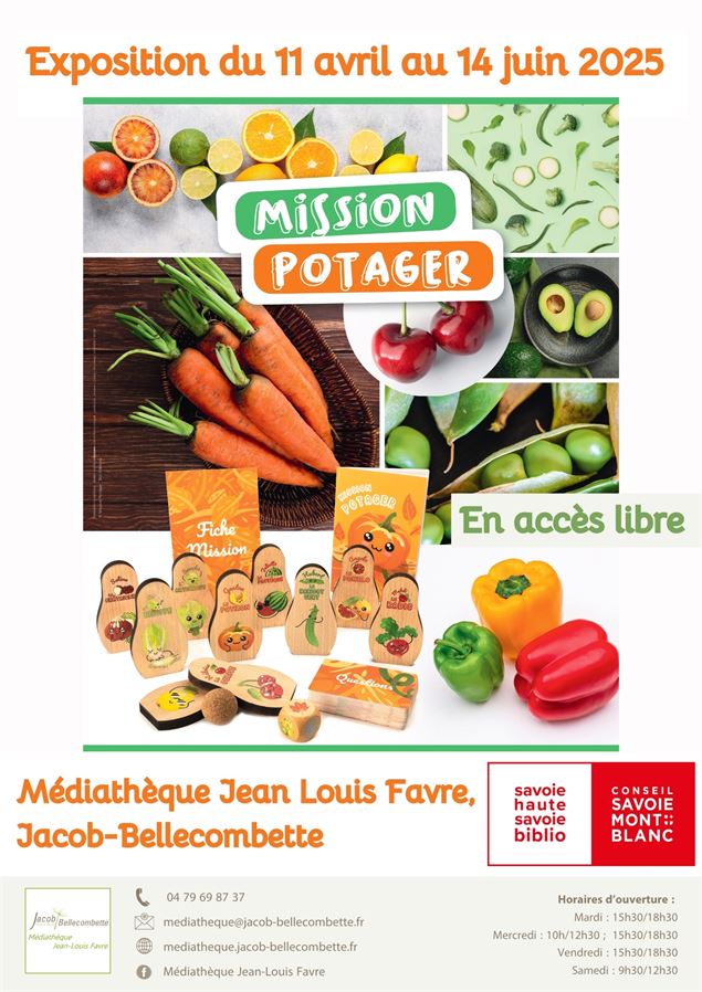 Exposition Mission potager - Médiathèque Jean-Louis Favre - Jacob-Bellecombette - Médiathèque Jacob-