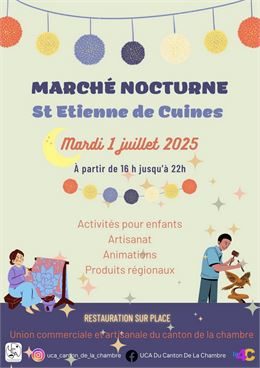 Marché nocturne St Etienne de Cuines 1er juillet 2025 - UCA Canton de La Chambre