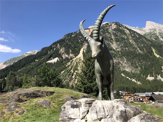 Visite du village depuis la place du Bouquetin : symbole du village et de la nature protégée - DD-FF