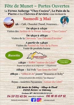 Fête de Munet : Portes ouvertes chez 3 producteurs_Arvière-en-Valromey - Ferme auberge Chez Cuzieu
