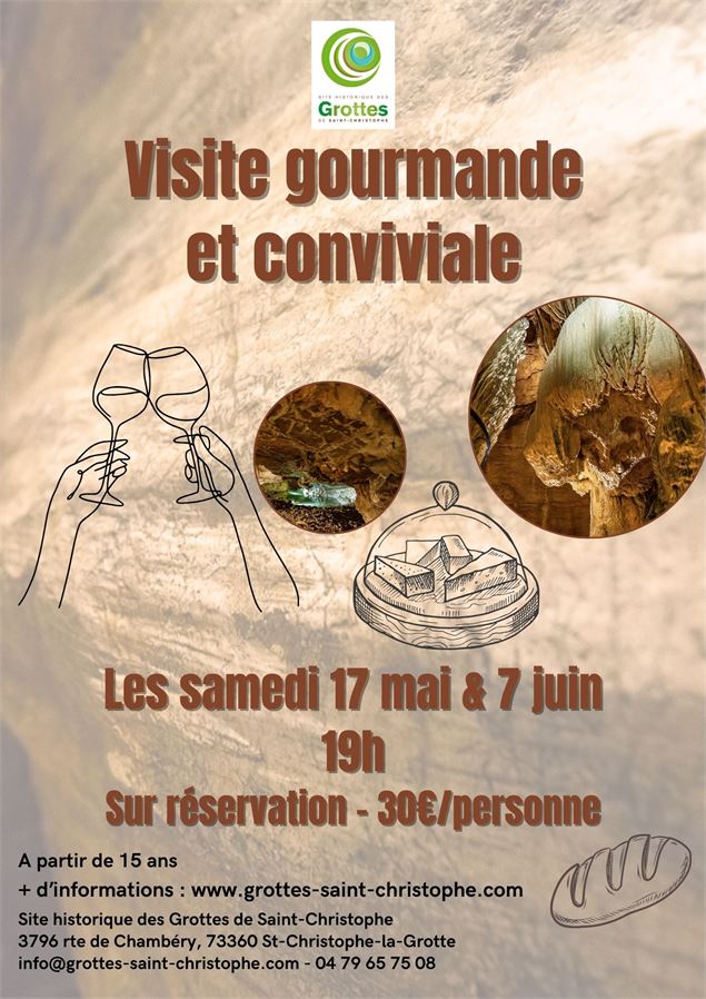 Visite gourmande et conviviale - Grottes de Saint-Christophe