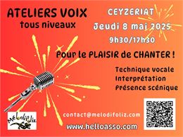 Ateliers voix tous niveaux - technique et expression vocale - CR