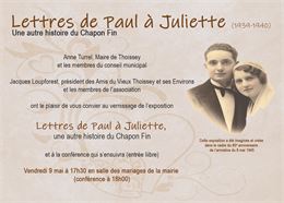 exposition et conférence "Lettres de Paul à Juliette"_Thoissey