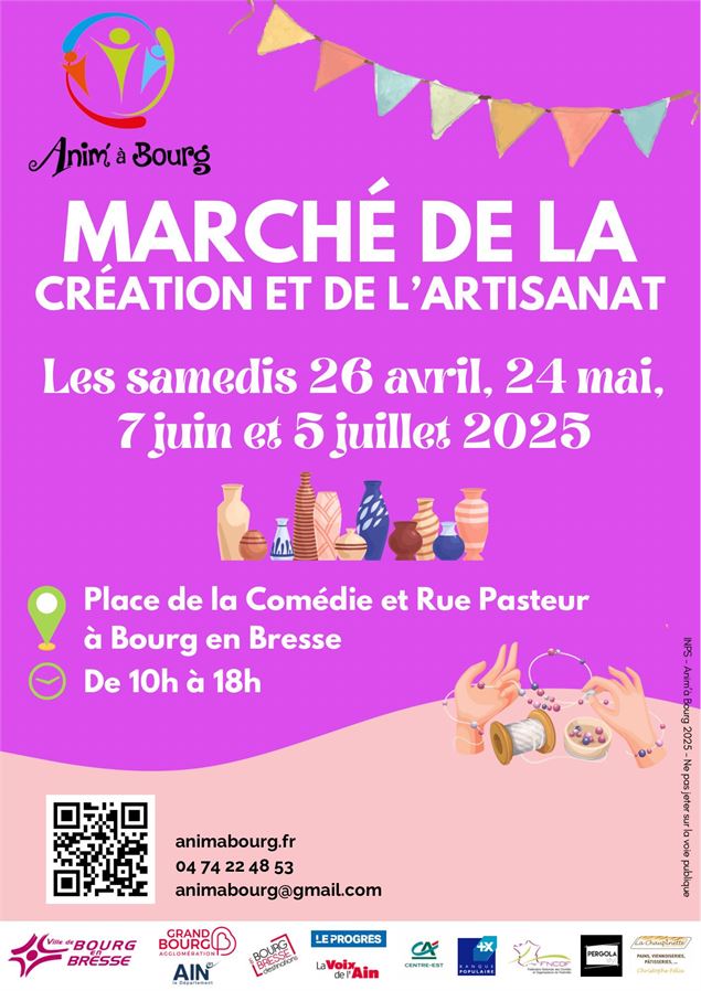 Affiche 2025 Marché de la Création et de l'Artisanat - ©Anim'à Bourg
