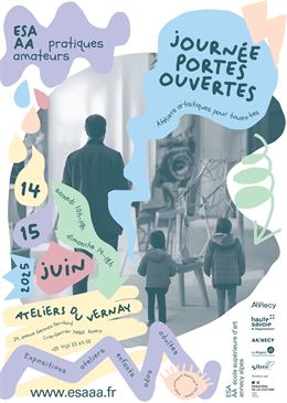 ESAAA pratiques amateurs: affiche annonçant la journée portes ouvertes 2025 - ESAAA & Vikhi Vahavek