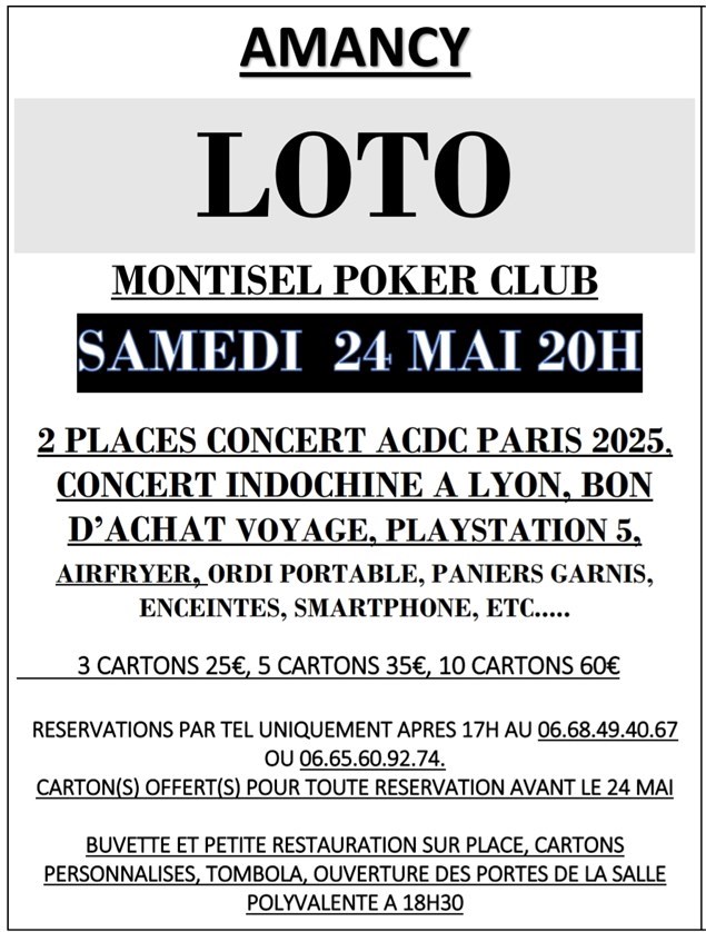 LOTO DU MONTISEL POKER CLUB 