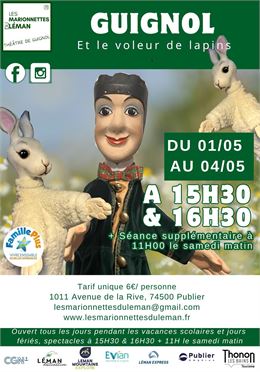 Spectacle du mois de mai : Guignol et le voleur de lapins ! - Les Marionnettes du Léman