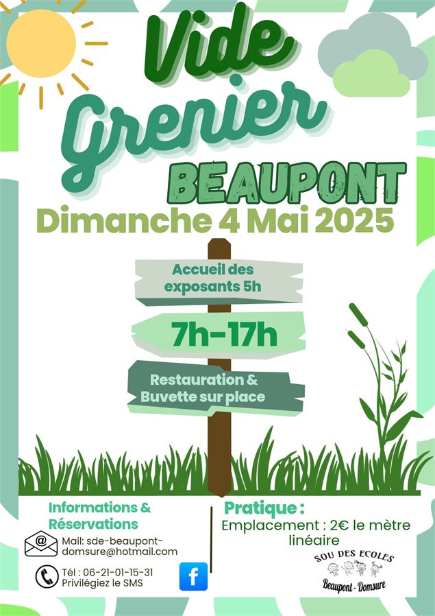Affiche Vide-Greniers - ©Sou des écoles Beaupont Domsure