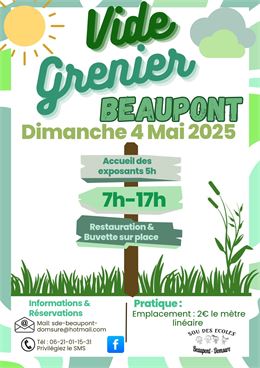 Affiche Vide-Greniers - ©Sou des écoles Beaupont Domsure