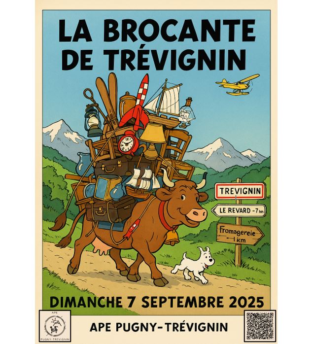 Affiche BROCANTE TREVIGNIN - APE Pugny-Trévignin