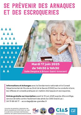 Conférence "Se prévenir des arnaques et des escroqueries" - CIAS Grand Lac