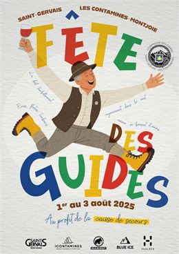Affiche Fête des Guides Les Contamines 2025 - Compagnie des guides Saint Gervais Les Contamines