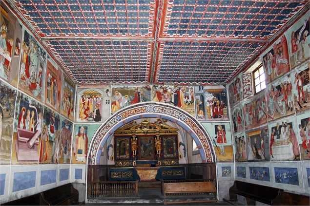 Les somptueux décors peints de la chapelle St Sébastien à Val Cenis Lanslevillard - HMVT