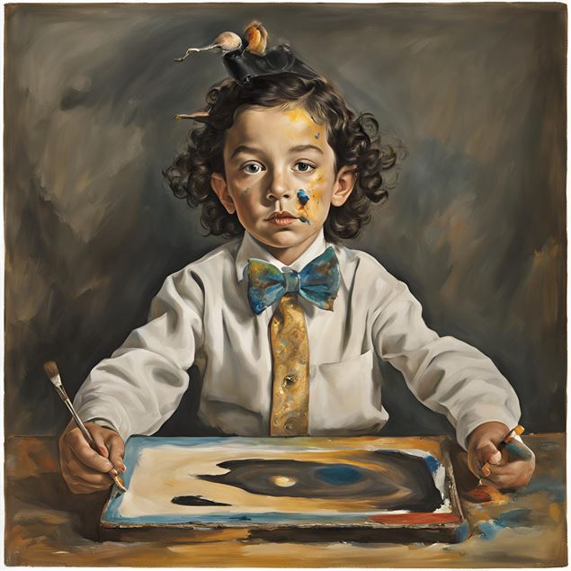 Enfant qui fait de la peinture - 