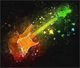 Guitare électrique et lumières fluo - Pixabay