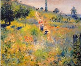 chemin montant dans les hautes herbes - Renoir  - wikimedia commons  (domaine public)