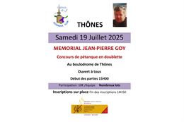 Mémorial de pétanque Jean-Pierre Goy_Thônes - Pétanque Club