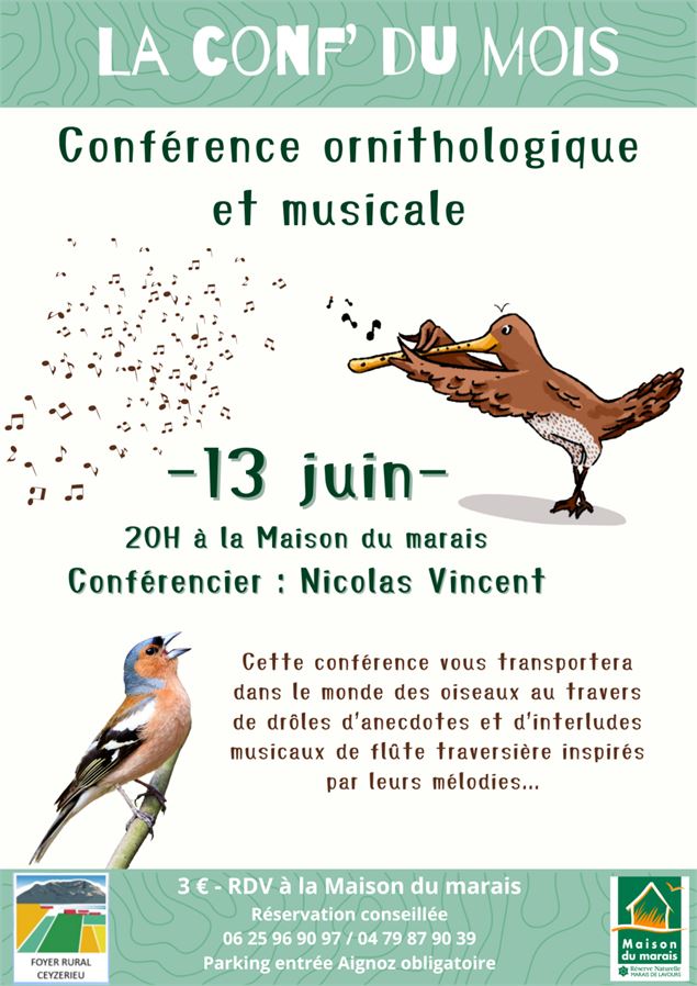 Conférence ornithologique et musicale_Ceyzérieu - Maison du Marais