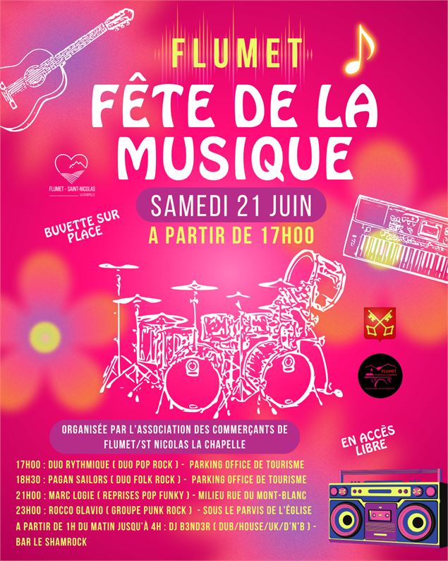 Visuel réseaux sociaux fête de la musique - Canva et OT Flumet/St Nicolas
