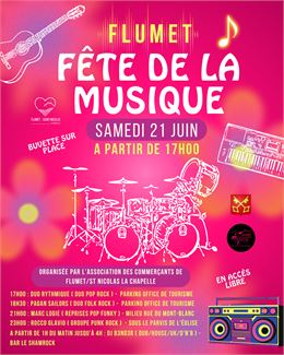 Visuel réseaux sociaux fête de la musique - Canva et OT Flumet/St Nicolas