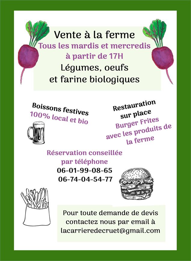 Burgers frites paysan à la ferme_Cruet - Ferme de La Carrière