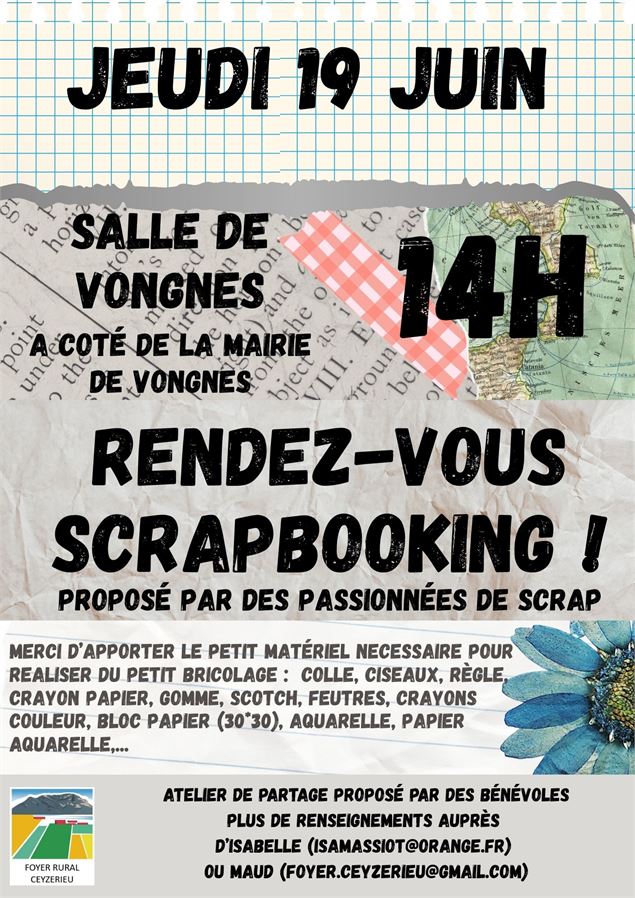Atelier scapbooking_Vongnes - Foyer Rural Ceyzerieu