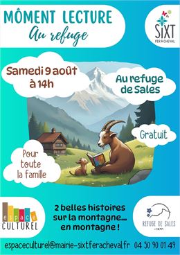 Môment lecture au refuge_Sixt-Fer-à-Cheval