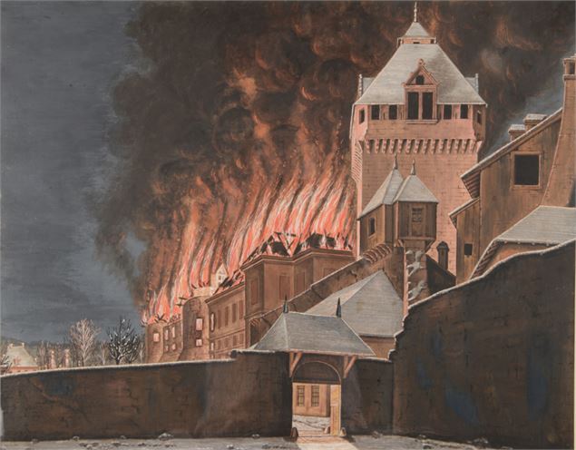 L'incendie du château en 1798 - Département de la Savoie