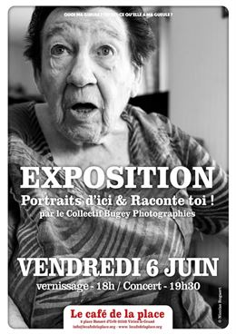 Exposition de photographies "Portraits d'ici et raconte-toi !"_Virieu-le-Grand - Café de la Place