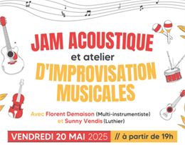 affiche illustration instruments rouge et jaune - Mairie de Favegres-Seythenex