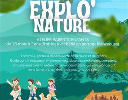 illustration famille en balade avec un chien et des arbres - La Soierie