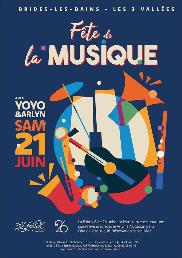 Affiche fête de la musique la Fabrik & le 26 - Théo Chevassu