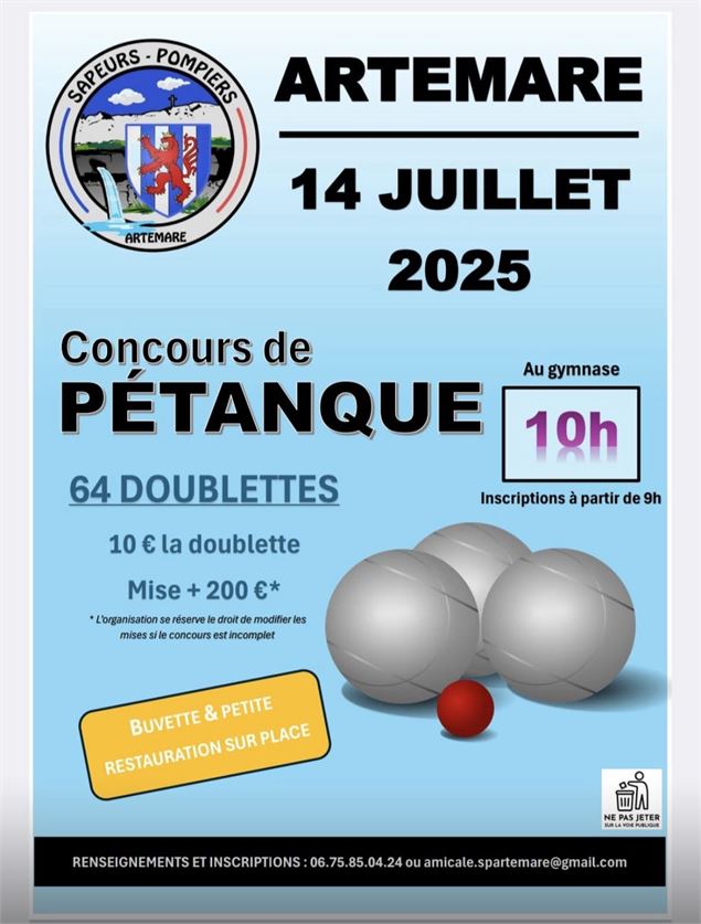 Concours de pétanque_Artemare - Amicale sapeurs pompiers
