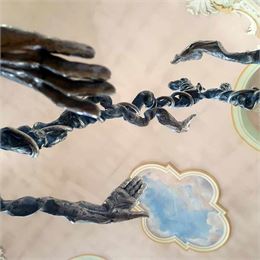 Oeuvre en alu de l'artiste Kymia à l'Ancien Évêché - Kymia