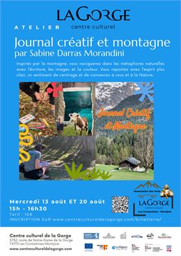 Atelier Journal créatif et montagne avec Sabine Darras Morandini au Centre Culturel de la Gorge_Les 