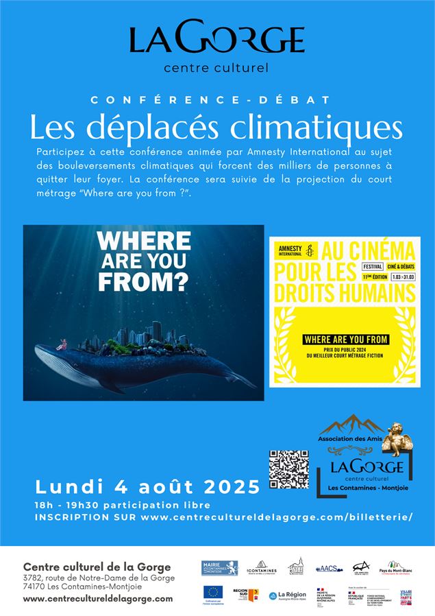 Conférence « Les déplacés climatiques » présentée par Amnesty International au Centre Culturel de la